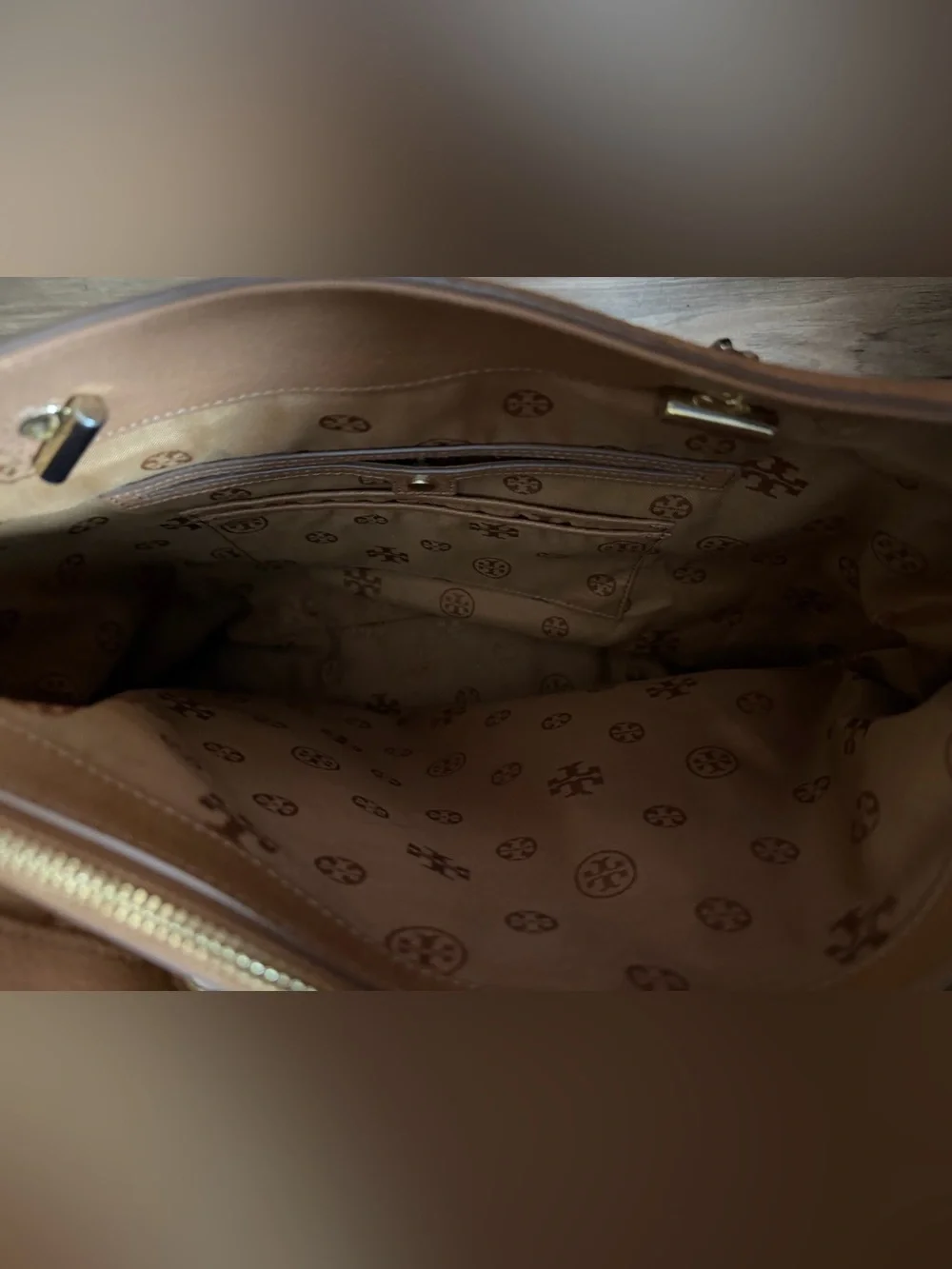 Tory Burch brown leather tote bag